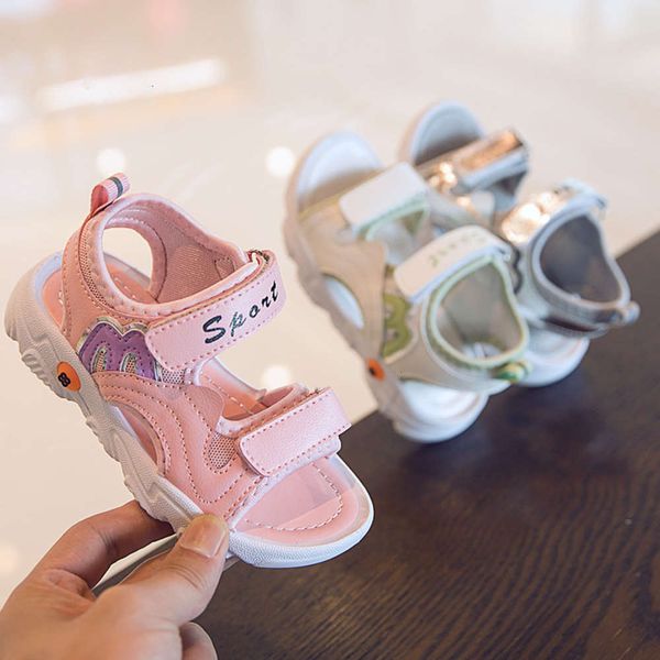 

new soled girls' soft sports sandals antiskid beach sho for children in summer 2020, Black;red