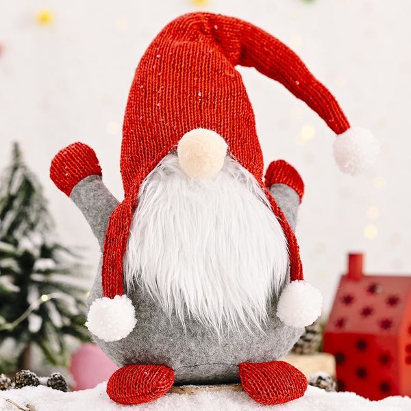 

qluon christmas new decorations forest santa's doll ornamentsaccessoriesman knitting hat raise hands doll faceless r2fvi beard old orna