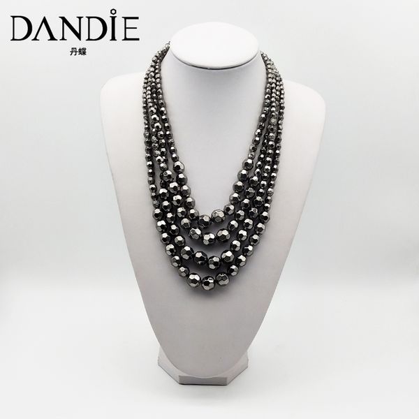 

dandie metallic color multi-layer horn bead necklace, stylish, modern, simple feminine accessories y200730, Silver