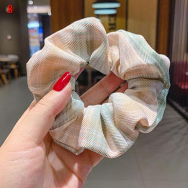 

vintage plaid hair ring stretch headband lattice cloth fabric rubber band ponytail hair tie elastic hairbands hair accessories q sqcmgl