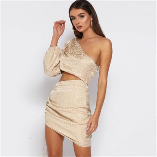 

skirt ladies one-shoulder dresses fashion trend casual bodycon long sleeve navel skirt designer female new skinny casual ladies short, Black;gray