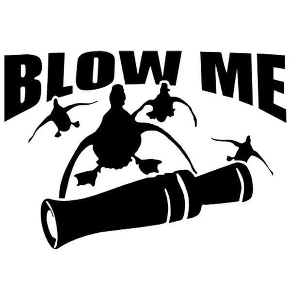 

15.5cm*11.2cm personalized blow me hunting duck vinyl window car stickers c5-0922