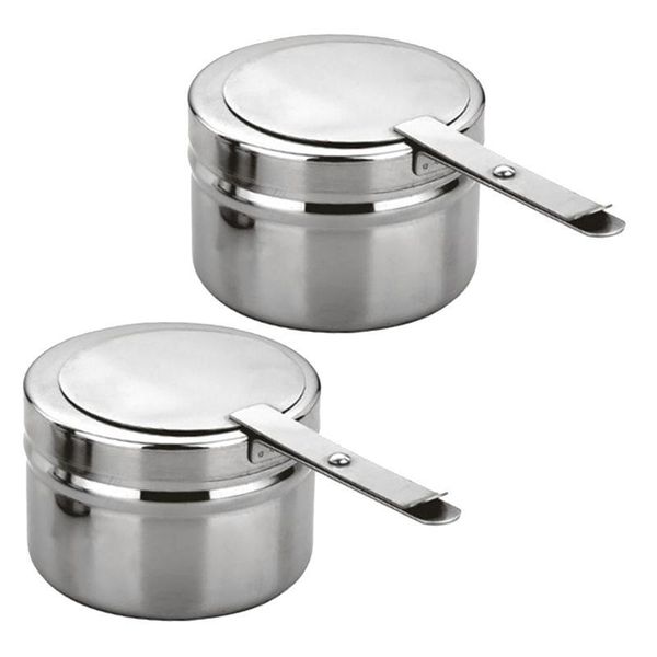 

2pcs stainless steel fuel holder with cover chafer sterno heat fuel box for buffets barbecue parties
