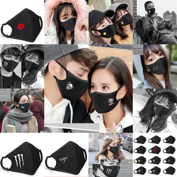 

fashion pure printed face mask trendy design elements thermal cotton reusable dustproof adjustable w o19yn
