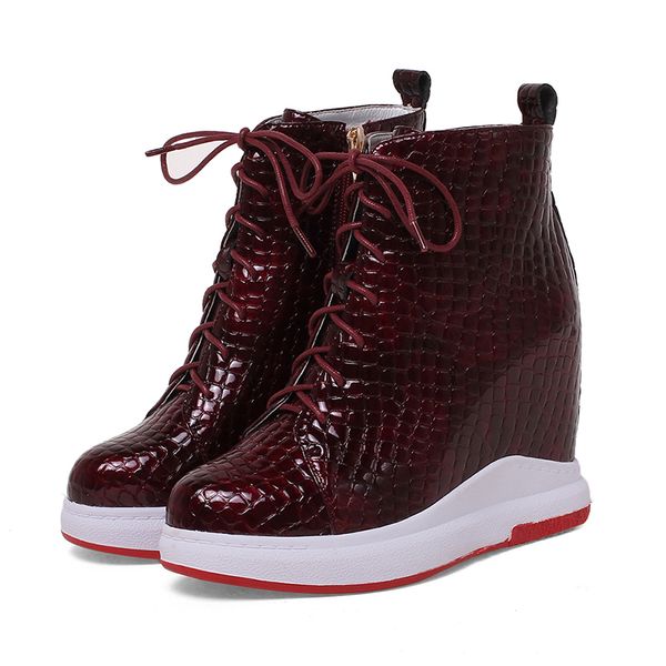 

natural boots 2021 crocodile pattern women's shoes in europe and america nbra, Black