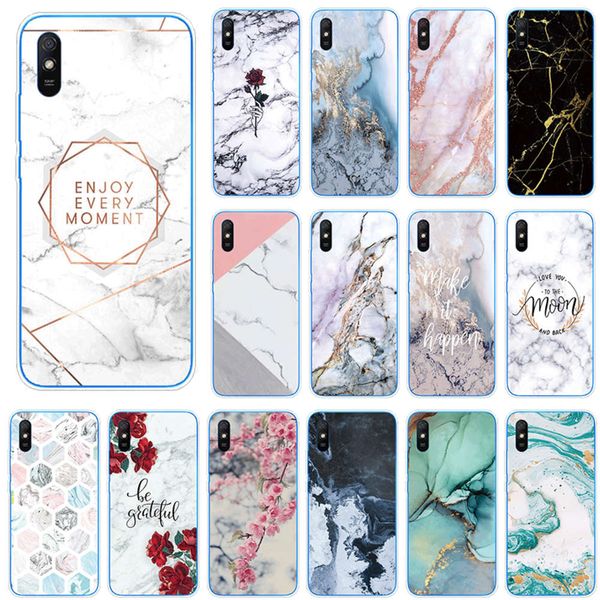 

marble case xiaomi redmi 9a soft silicone back cover for xiomi redmi9a 4g 6.53" phone cases tpu transparent fundas coque