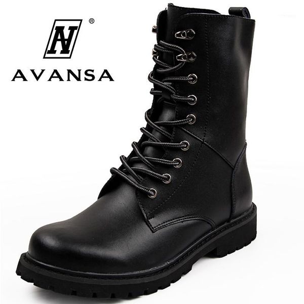 

boots men's leather motorcycle mid-calf high ankle combat lace up men shoes black brown tactical army boot1