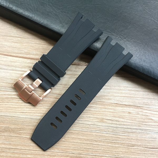 

mens watch band rubber strap for 28mm black green red yellow blue silicone designer watchbands watch strap for fit ap26400 bracelet, Black;brown