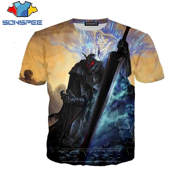 

anime berserker printed 3d print shirts funny hippie hentai men clothing