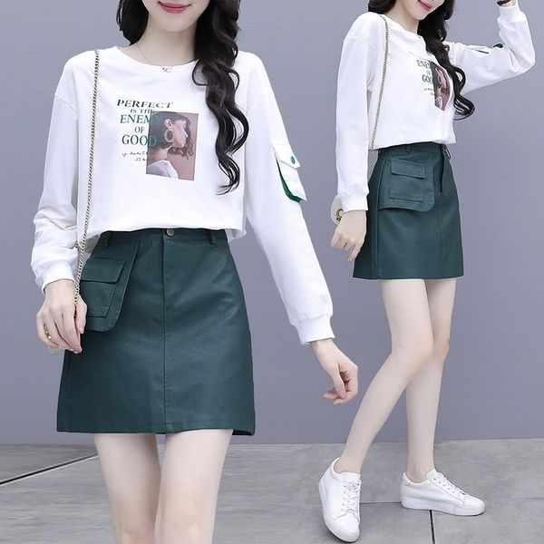 

trzc1 осеннего костюм осеннего костюм свитера новой короткой юбки свитера 2020 короткой юбки небольшой высокой моды старения западного стиля, Gray