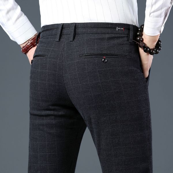 

fh0nf men's summer new soxxo casual men's korean casual pants plaid slim pants youth elastic leggings 2020, Blue
