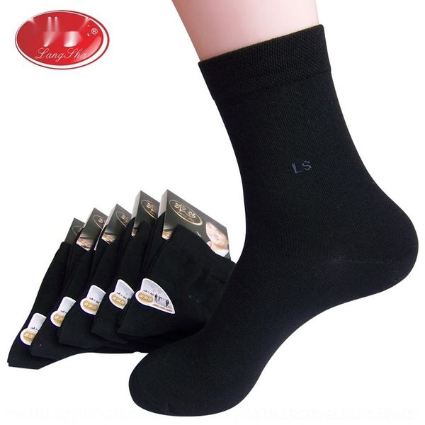 

ori8c langsha мужских хлопок хлопок отель летние носки и средний бизнес сезоны четыре носков досуга средней трубки весна чистого черный супе, Black