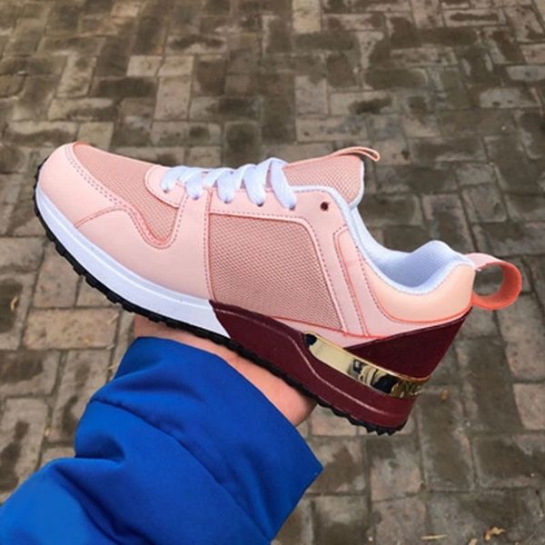 

sport platform new female sneakers casual wedges for 2020 shoes breathable running walking trainers women, Black;red