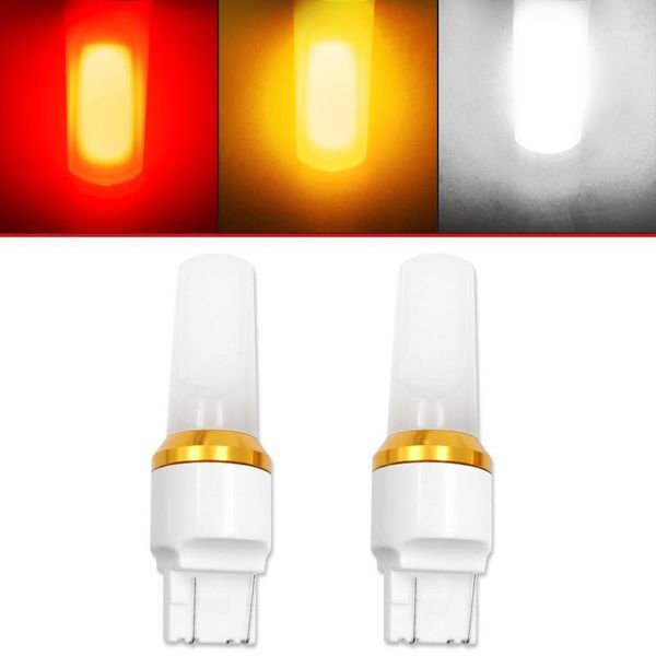 

2pcs car shape signal light led 7443 t20 cob led w21 / 5w bulb reversing light brake bulb 12v fog parking1