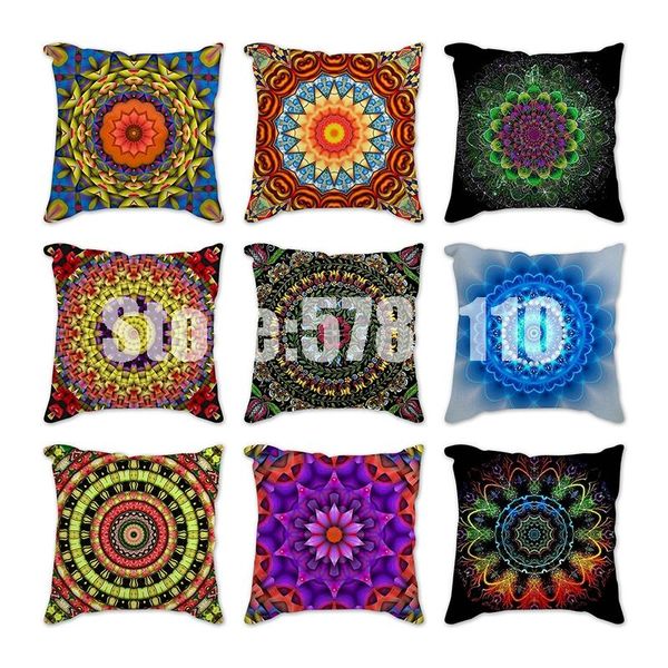 

mandala cushion cover decorative sofa cushions home decoration polyester pillow covers 45x45cm throw pillows pillowcase flowers pillow case