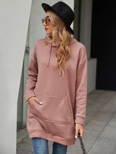 

drop shoulder drawstring hoodie w8nd#, White;black