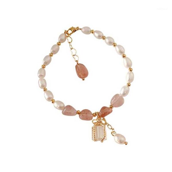 

link, chain elegant irregular freshwater pearls crystal beaded bracelets for women 2021 koran bracelet female fashion jewelry1, Black