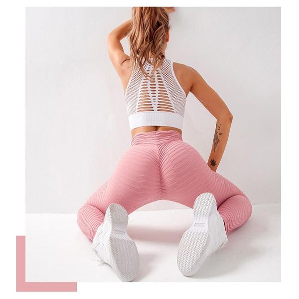 

yoga outfits fashion hip-lifting sports fitness breathable quick-drying stretch striped high waist 3d three-dimensional pants, White;red