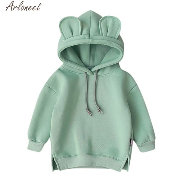 

arloneet toddler baby kids boy girl cartoon 3d ear kids hoodies cute baby girl sweatshirts x27s sweatshirt for boy lj201216, Black