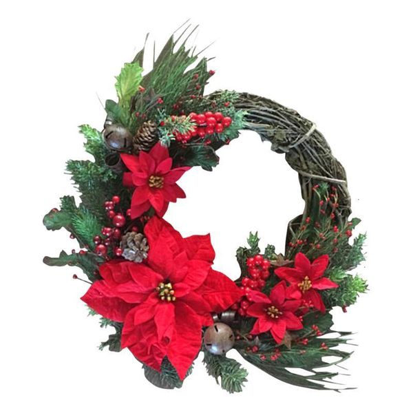 

door 30cm hanging christmas artificial garland decoration rattan ring cotton wreath 027y