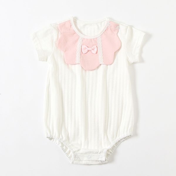 

2021 new newborn bodysuits summer infant cotton short sleeve clothing bebe baby girls clothes 0-2y 0847, Blue