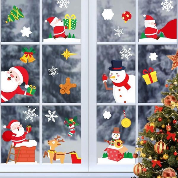

окно санта-клаус снеговик стены стены с рождеством украшения для дома рождественские украшения орнамент новый год 2021