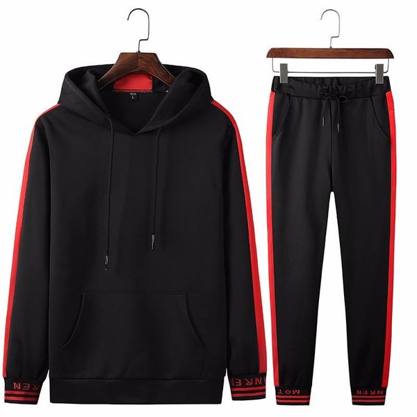 

spring autumn sportswear fitness tracksuit men hoodies black and white sets casual mens clothing 2pc sweatshirt+sweat pants, Gray