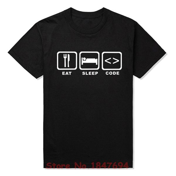 

sport new summer style eat sleep code programming java html comedy t-shirt funny programmers t shirt men short sleeve tees
