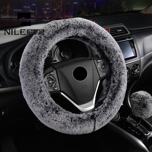 

nile 38cm universal winter plush car steering wheel cover atificial car cover warm non-slip winter