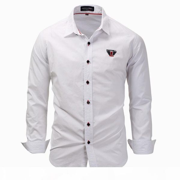 

2018 long sleeve dress shirts slim fit polo shirts mens spring autumn clothes brand clothing green white blue, White;black