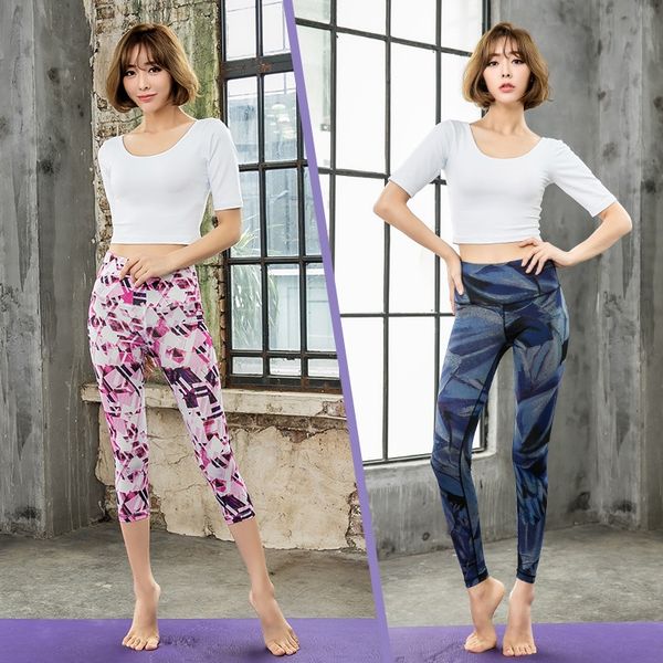 

новая йога спорт спортивной sportsweardigital выводящих на печать yoga женщин высокой талии быстрого высыхания упражнение костюм танец костю, Gray