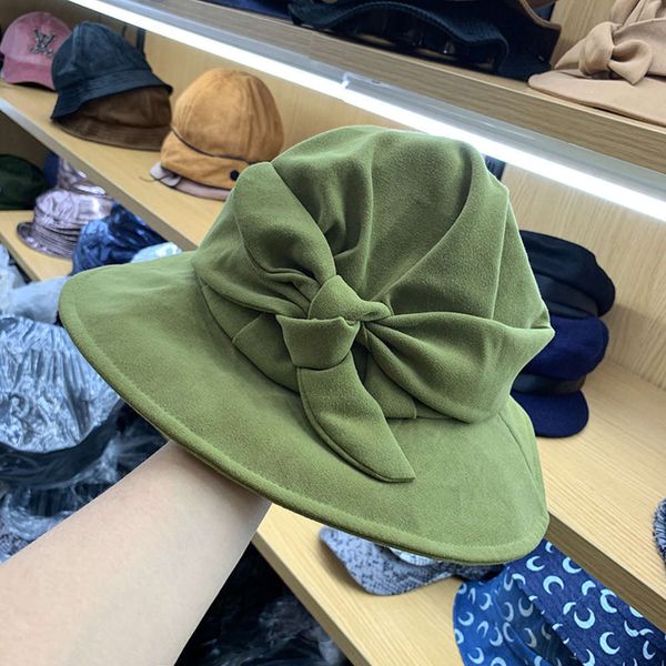 

cornice new hat bowknot for women in autumn and winter, Blue;gray