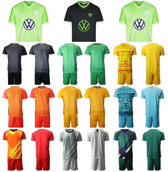 

men goalkeeper gk soccer goalie 12 pavao pervan jersey set vfl wolfsburg 1 koen casteels football shirt kits orange black green yellow