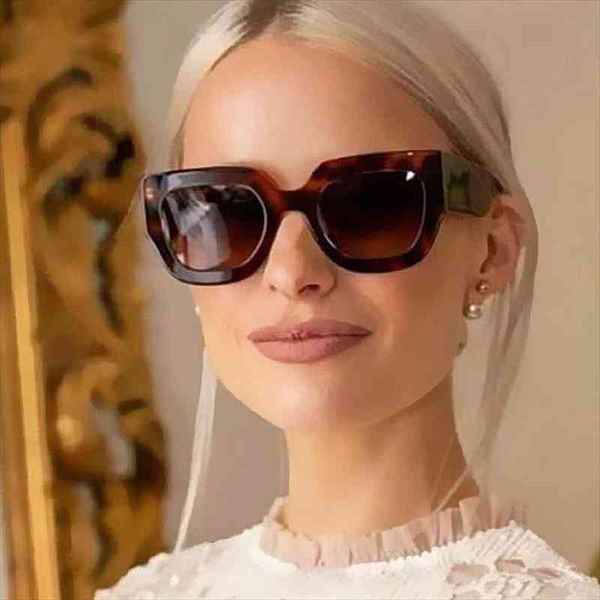 

brand wide leg square sunglasses for women vintage gradient elegant black leopard sun glasses men hip hop shades, White;black