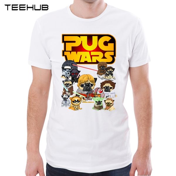 

men's new funny pug wars printed short sleeve summer fashion cool animal novelty soft tee sport hooded sweatshirt hoodie men t shirt