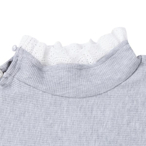 

women casual long sleeve hollow turtleneck pearl high neck ladies autumn warm tee slim stretch shirt blouse warm jumper, White