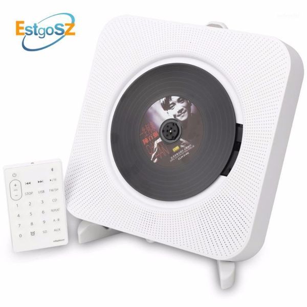 

qplove estgosz cd player wall mountable bluetooth portable home audio box with remote control fm radio built-in hifi speaker mp31