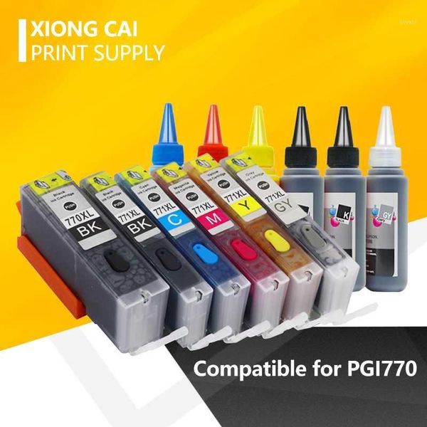 

ink refill kits pgi770 cli771 refillable full cartridges for canon mg5770 mg6870 ts5070 ts6070 ts8070 printer with chip1