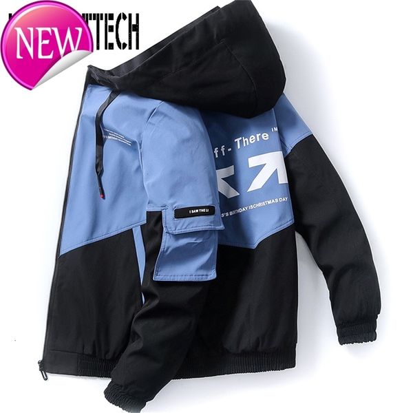 

2020 spring autumn mens coats and jackets fashion print hooded jacket men woman casual street slim windbreaker coat, Black