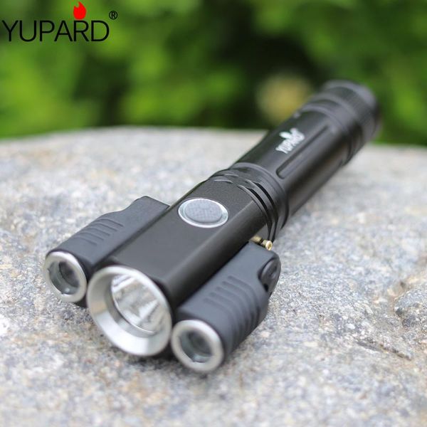 

flashlights torches deformable led super bright torch 1t6+2xpe 3 lighting modes powered by 18650 battery for camping hunting light