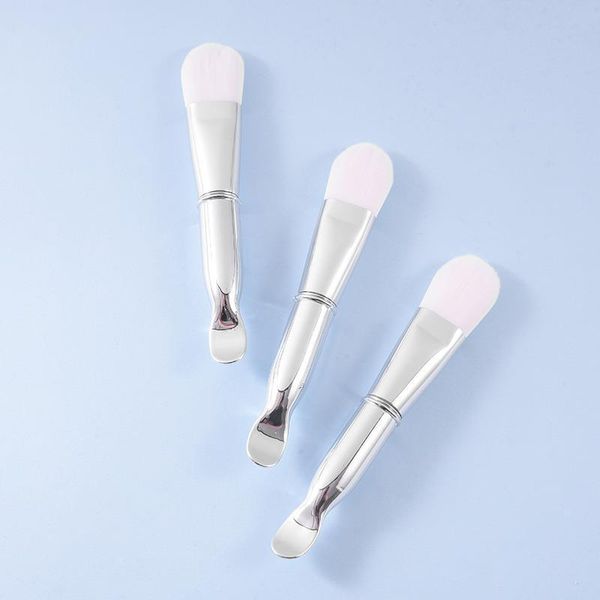 

double head facial brush with spoon face skin care soft hair mask brushes beauty makeup tools