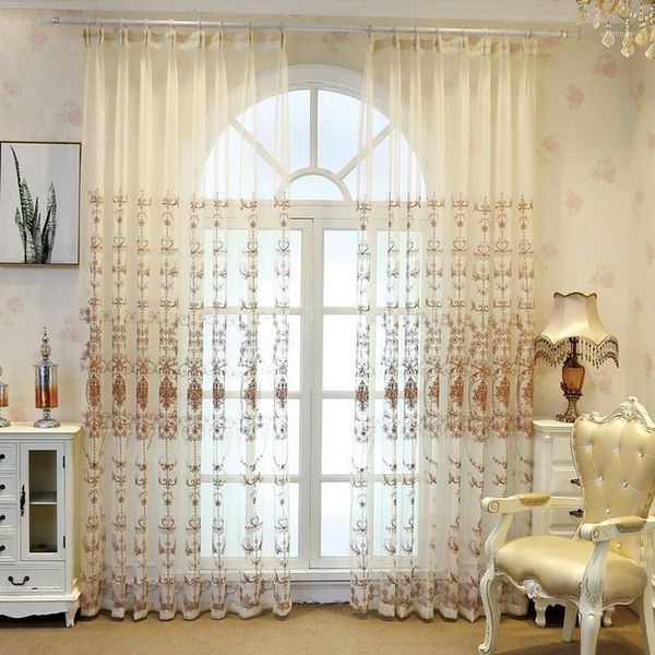 

curtain & drapes coffee tulle sheer curtains for bedroom living room window organza thickened fabric blinds custom made m211&401