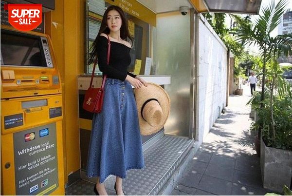 

winter autumn women's pleated skirt jean print high waist long jean skirts women young girl thick large size fahion female falda #lo13, White;black