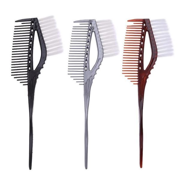 

3 colors plastic hair dye coloring comb brush salon tint coloring dye brush hairdressing hair modeling tools high wmtxaq, Silver