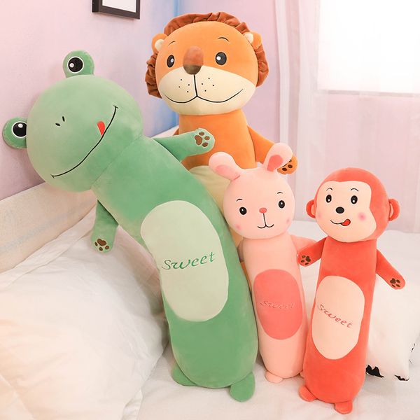 

cartoon forest animal cylindrical doll pillow long frog bedside pillow cute rabbit plush toy doll