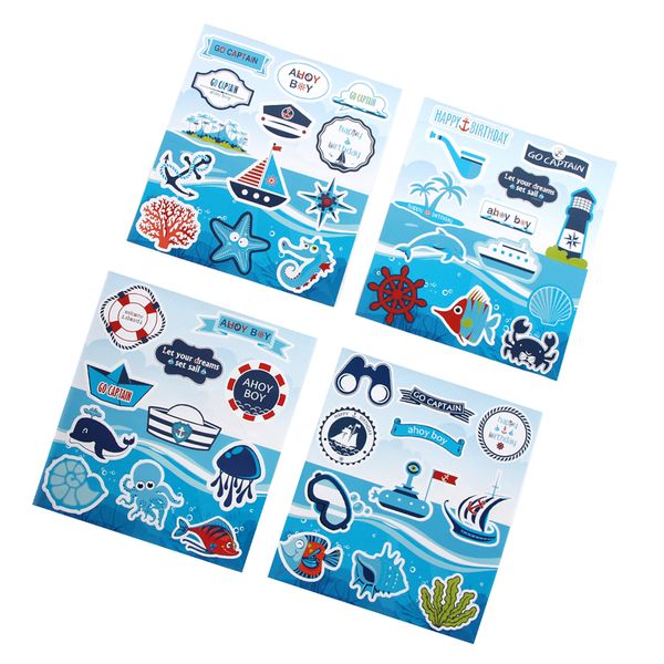 

4pcs wall stickers with under sea design fish ocs dolphin room decoration