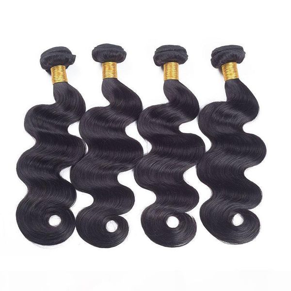 

360 lace frontal with bundles indian human hair natural color body wave 8-28inch bundles with lace frontal closure, Black;brown