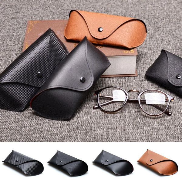 

fashion man women portable glasses case magnetic pu leather foldable glasses box for eyeglass oversize sunglasses #1371, Silver