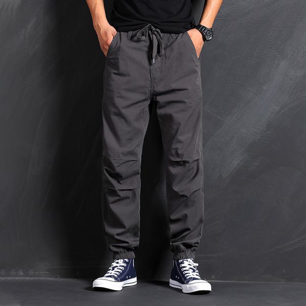 

2021 new style the athletic male thin-waisted of men beam foot bib general fabrication pants rr3k, Black