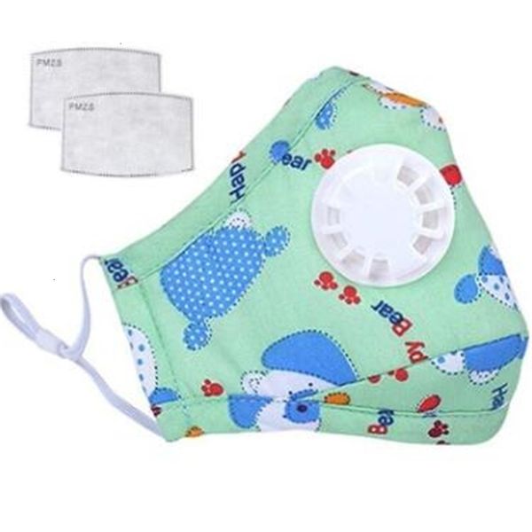 

cotton cartoon kid's children's mouth print cover pm2.5 with 2psc filter anti haze breathing valve mask designer masks l pnyfc
